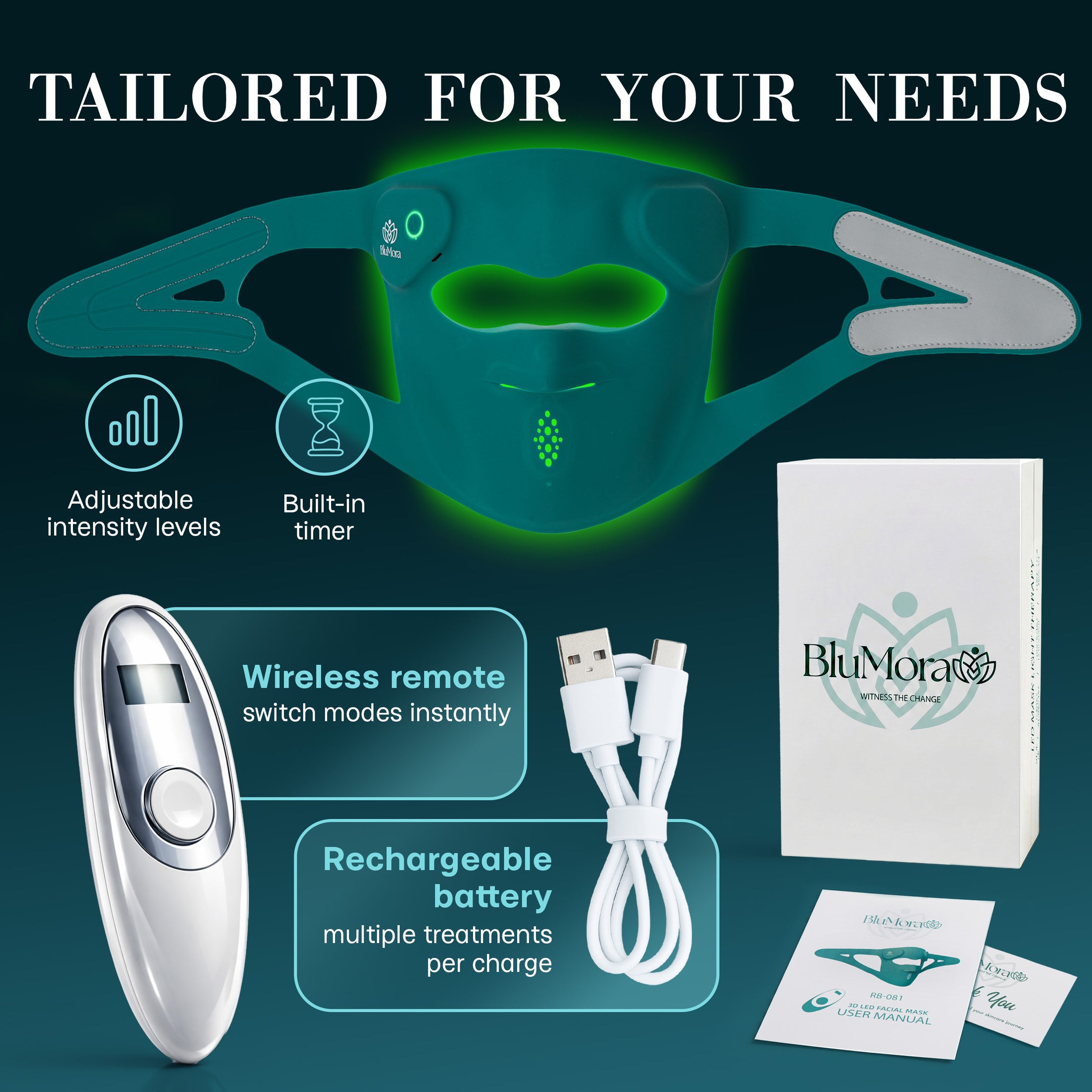 BluMora 3D Pro-Glow LED Mask